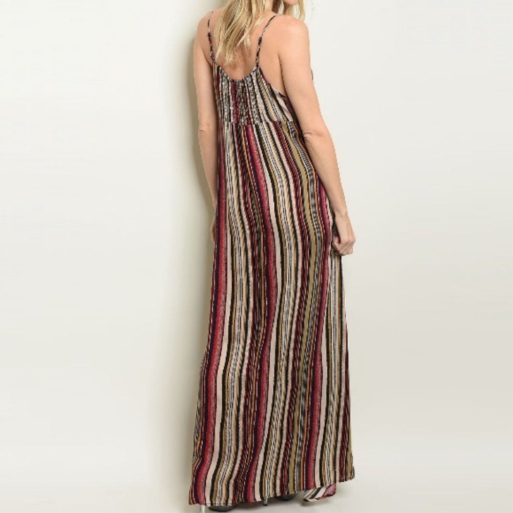 Stripe Cotton Maxi Dresses - Picture 2 of 7